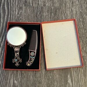 Antique Vintage Inspired Baby Mirror and Comb Set